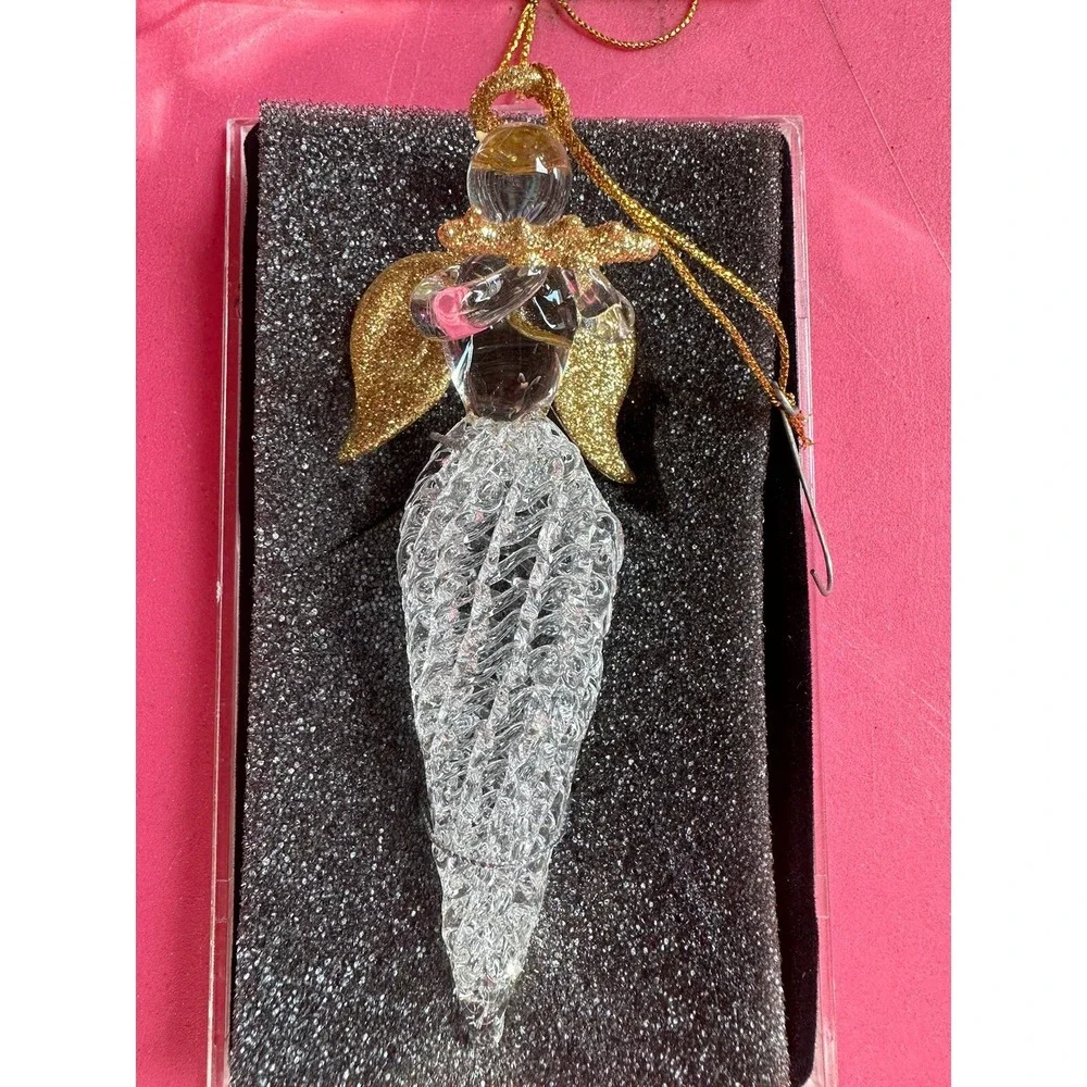 Unique Treasures Hand Spun Glass Angel Christmas Ornament‎ With Case